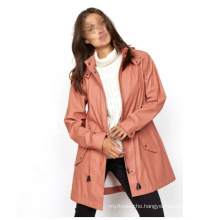 factory custom casual outdoor women lightweight rainproof jacket girls rain jacket with hood